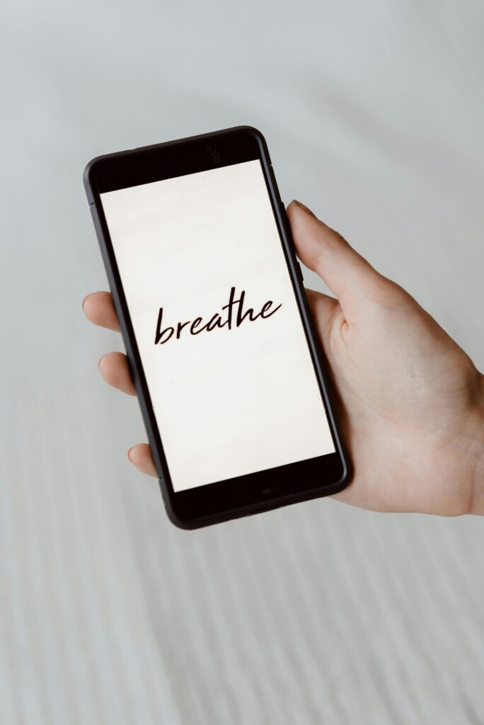 Phone with breathe on the screen